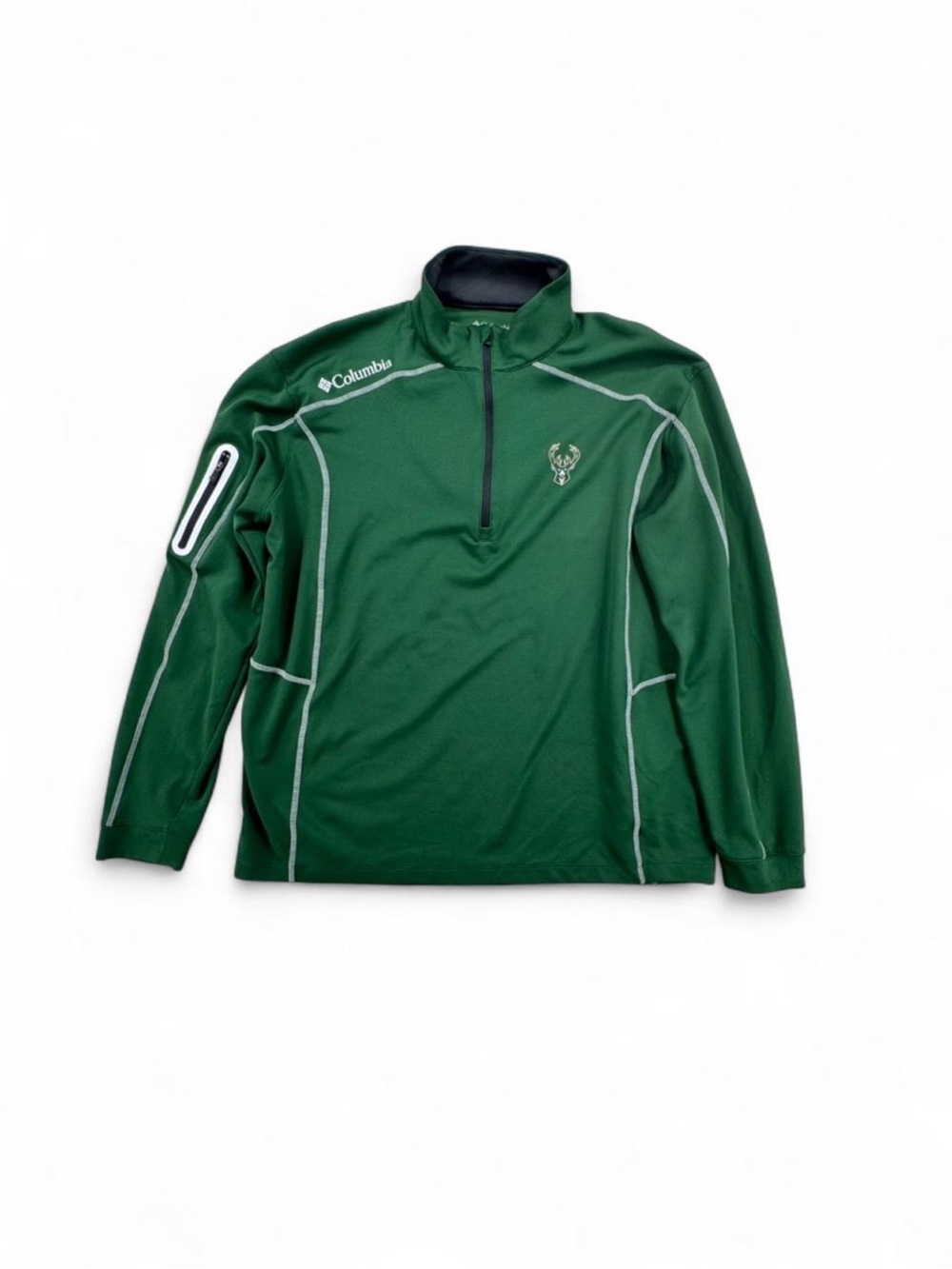 Men’s Columbia Milwaukee Bucks Shotgun Quarter-Zip Pullover Golf Jacket XL